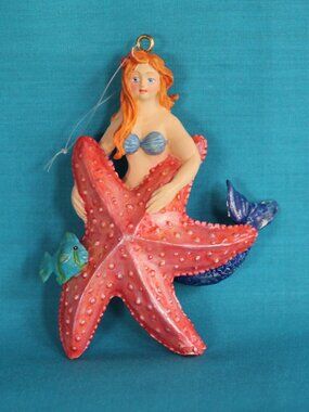 Mermaid Starfish Christmas Ornament Fish Beach Water New Holidays